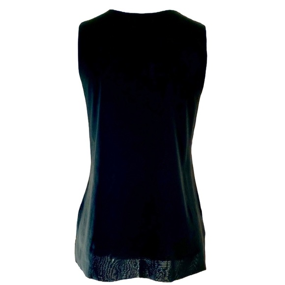 NWOT Vince Genuine Lambskin Leather Mesh /Sheer Silk Peplum Hem Top… - Picture 8 of 12